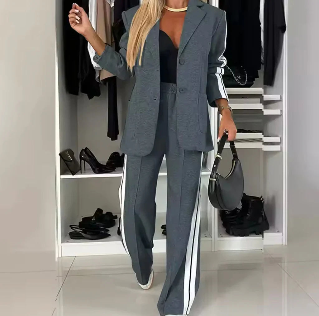 Muriel - Ensemble élégant blazer à manches longues et pantalon