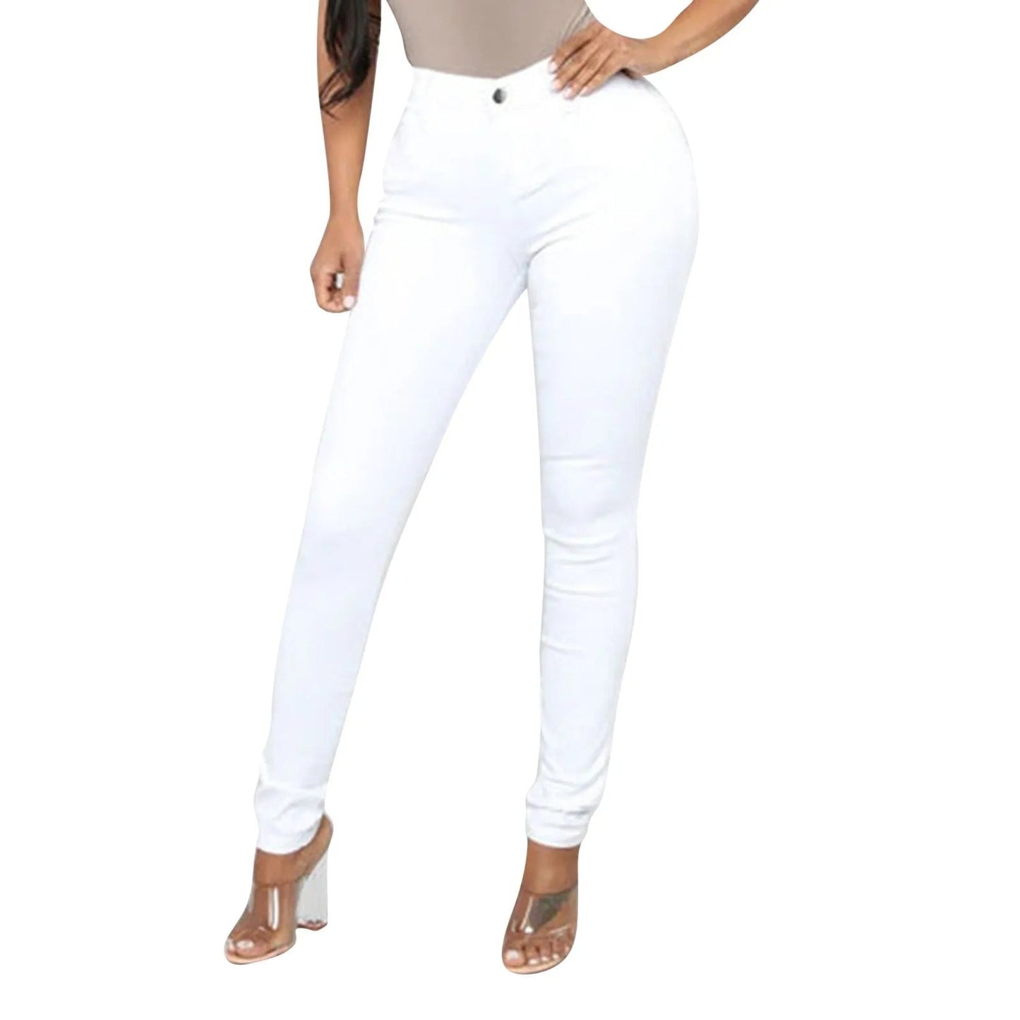 Adeline - casual elastische jeans met hoge taille