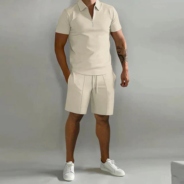 Ensemble deux pièces Lorenzo | Ensemble polo et short de luxe pour homme pour l'été