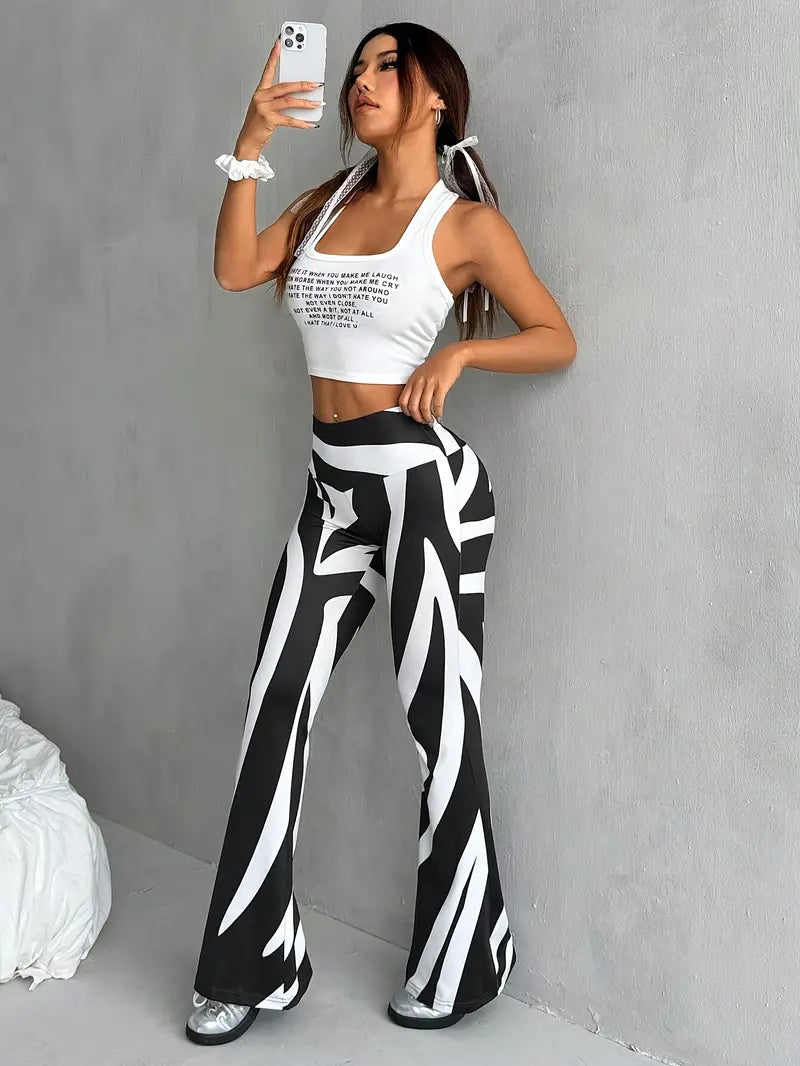 Trudy - Fashionable high waisted trousers for women