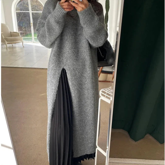 Adeline - Casual and fashionable winter sweater dress