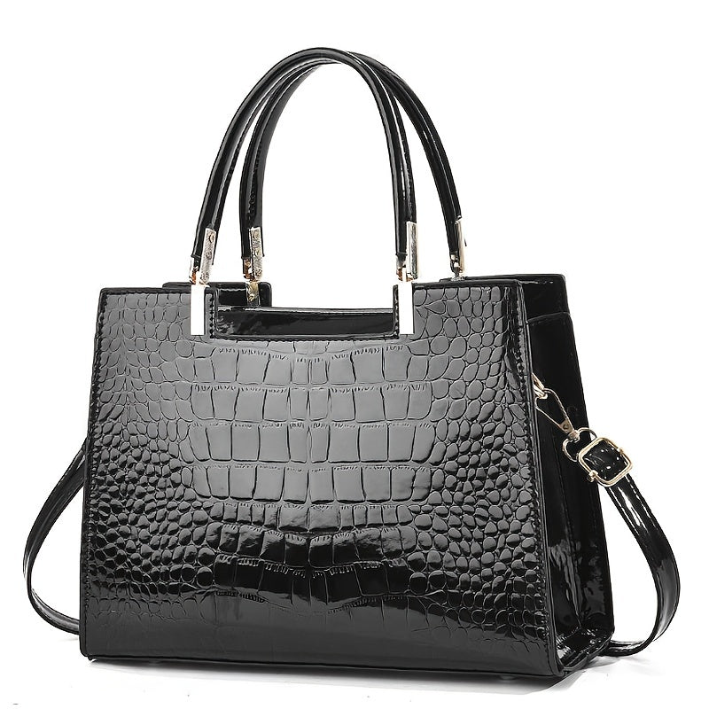 Handbag in shiny crocodile