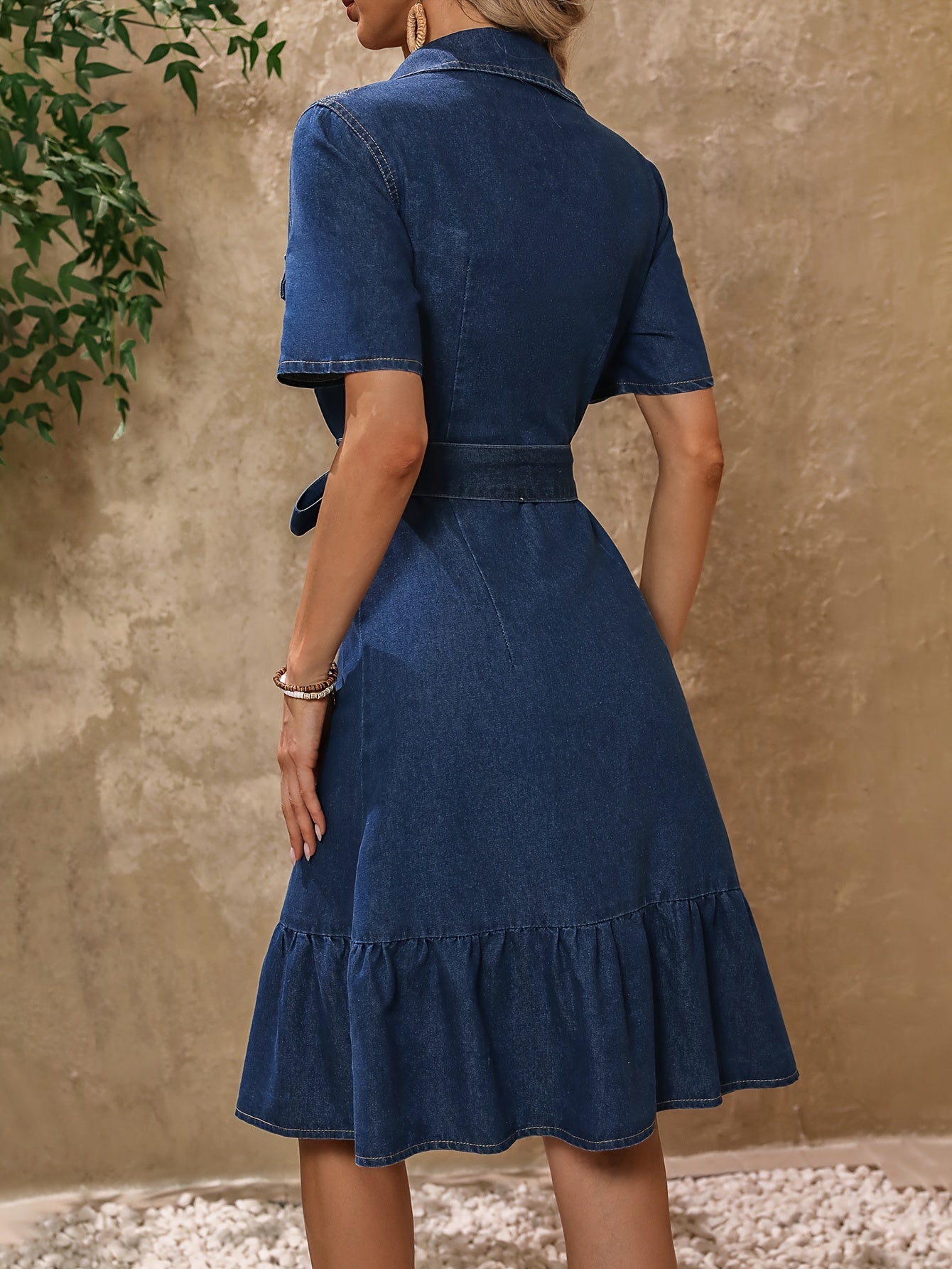 Robe en jean - Moderne avec ceinture - Coton bleu - Parfaite pour toutes les occasions