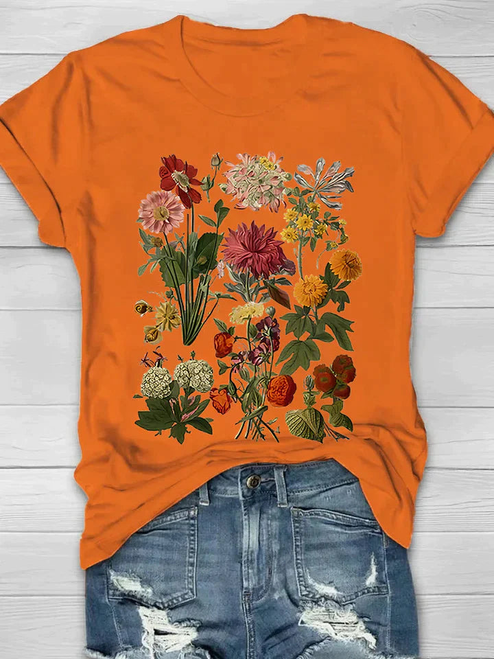 Lorelei Vintage dames t shirt met bloemenprint