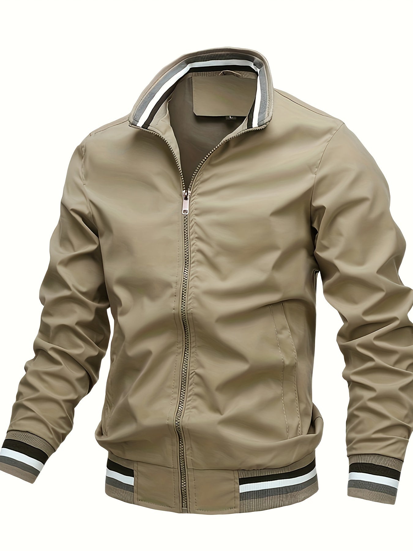 Casual Jacket - Solid Color - Polyester - Perfect for Fall and Winter