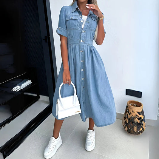 Caterina - Denim Midi Dress