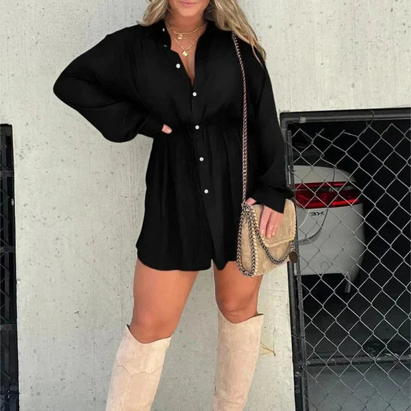 Marcelina - Long Sleeve Romper Dress