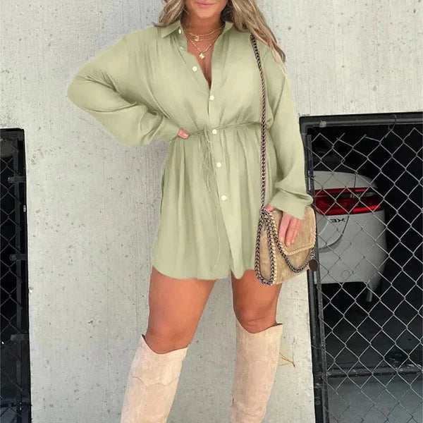 Marcelina - Long Sleeve Romper Dress