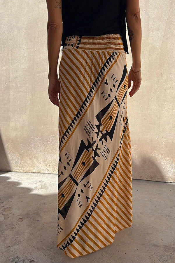 Audrey - Geometric Print Maxi Skirt