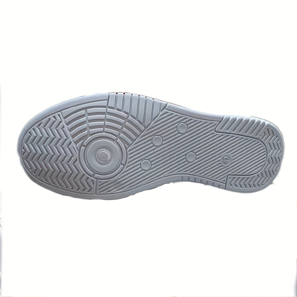 Sports Sneakers - Casual - Geometric Pattern, PU Upper, Rubber Sole - Fall