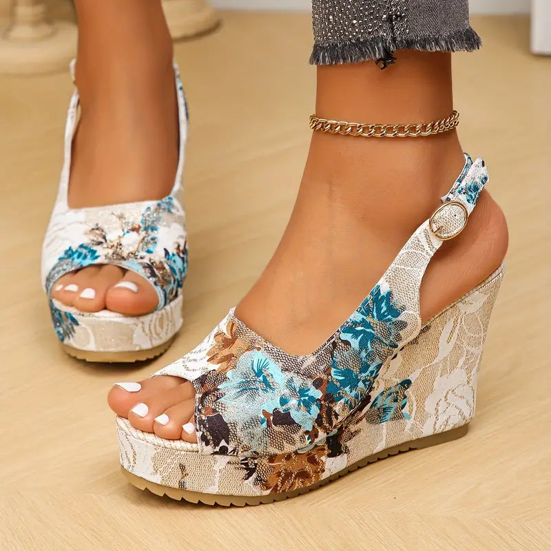 Caroline - Soft Vintage Floral Sandals for Women