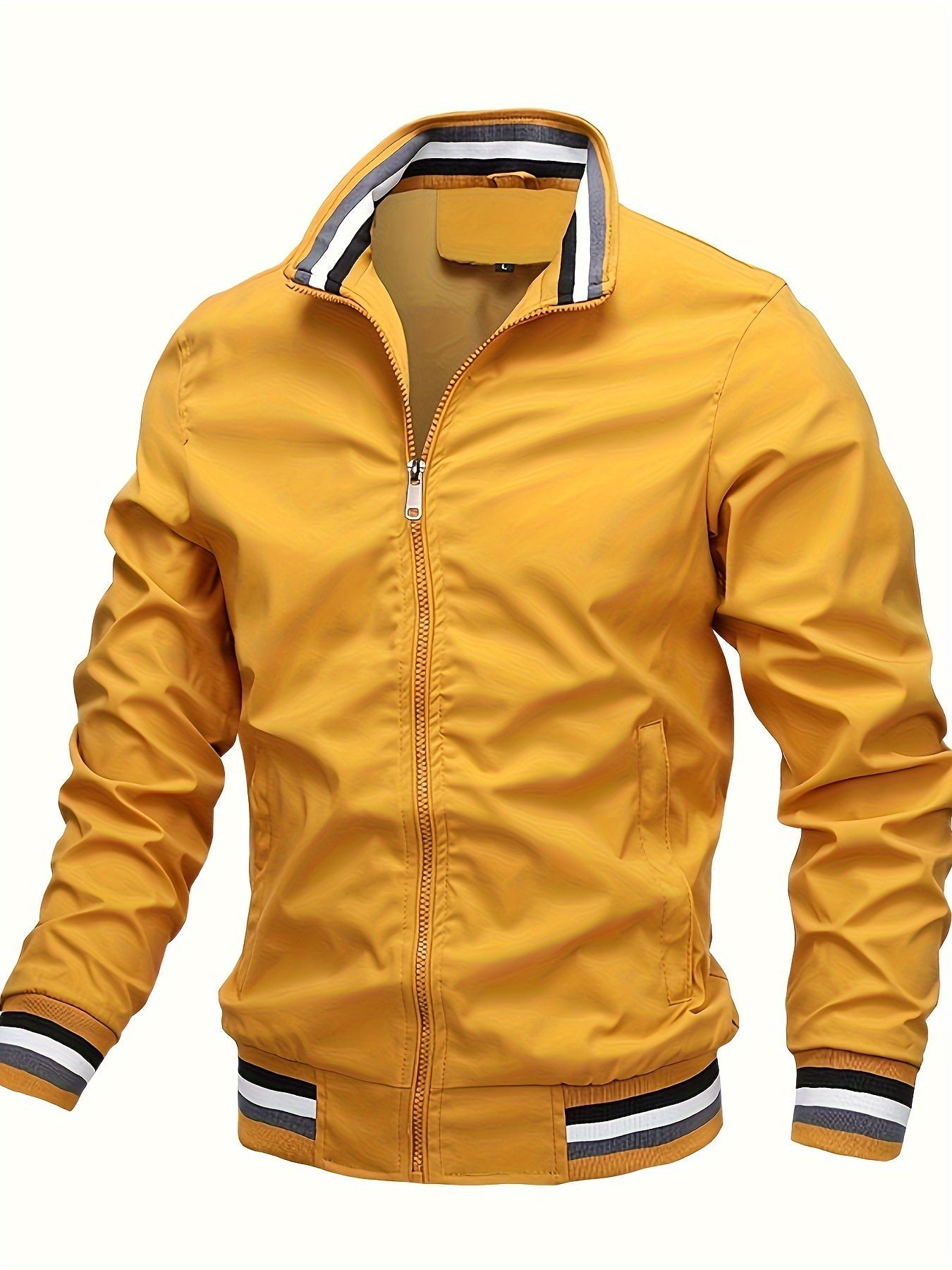 Casual Jacket - Solid Color - Polyester - Perfect for Fall and Winter