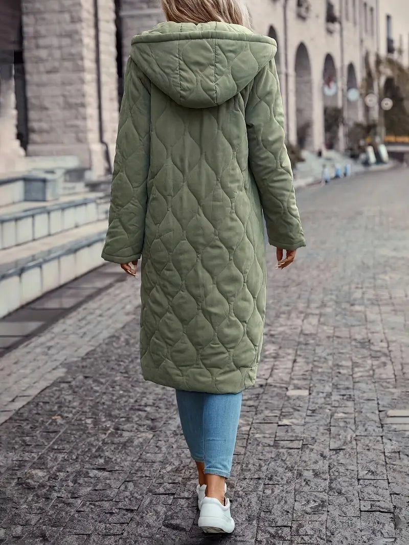 Birgitta - Long sleeve quilted down jacket with a hood