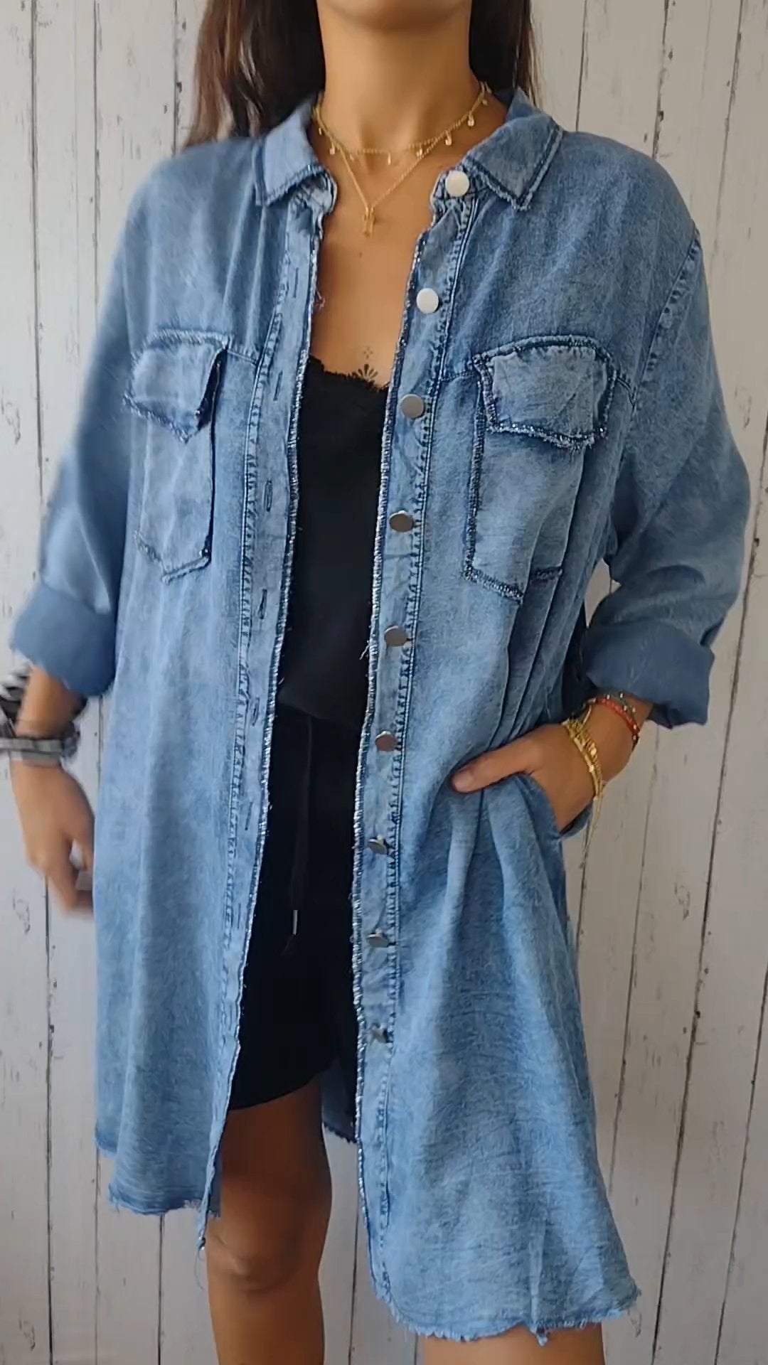 Elssia - Veste en jean confortable