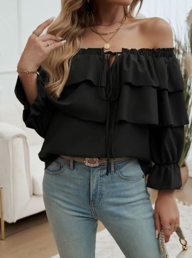 Loretta - Off-the-shoulder ruffle top