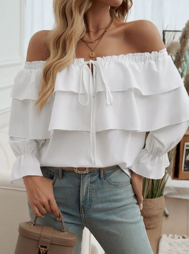 Loretta - Off-the-shoulder ruffle top