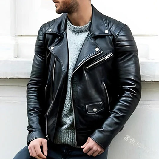 Leather Biker Jacket - Ryder