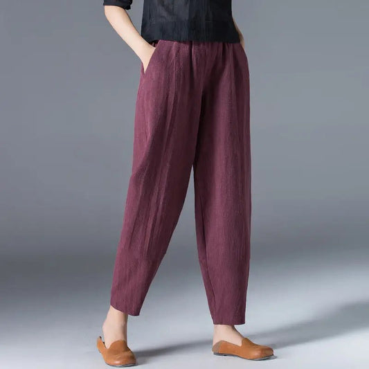 Marlele - Fashion Women Cotton Hemp Bloomers Pants