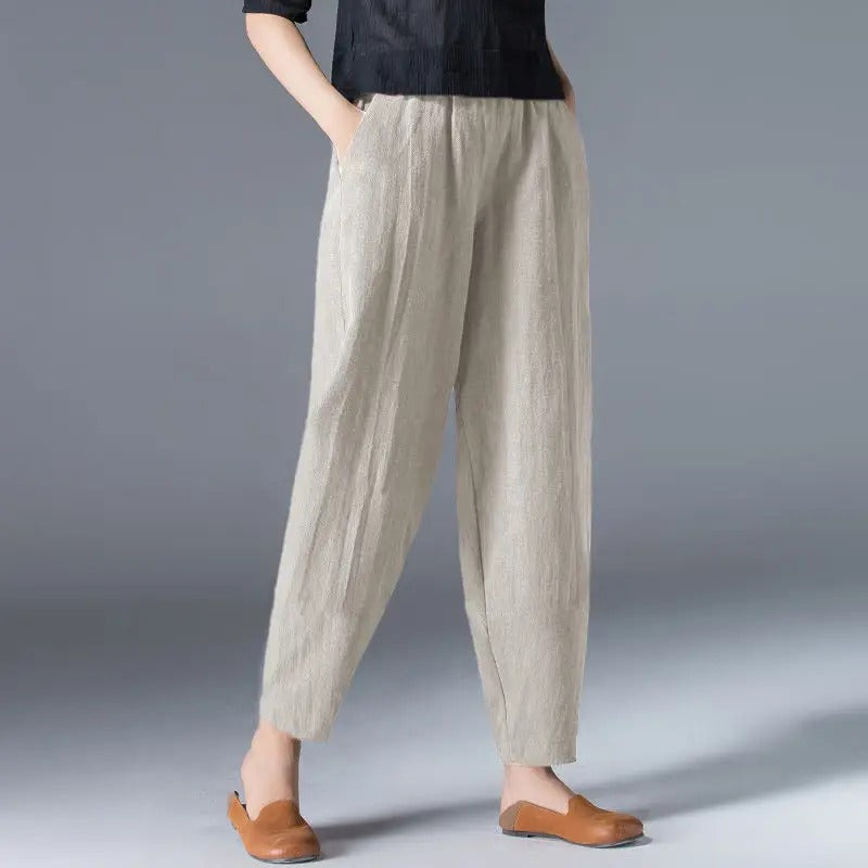 Marlele - Pantalon Bloomers en coton et chanvre pour femme