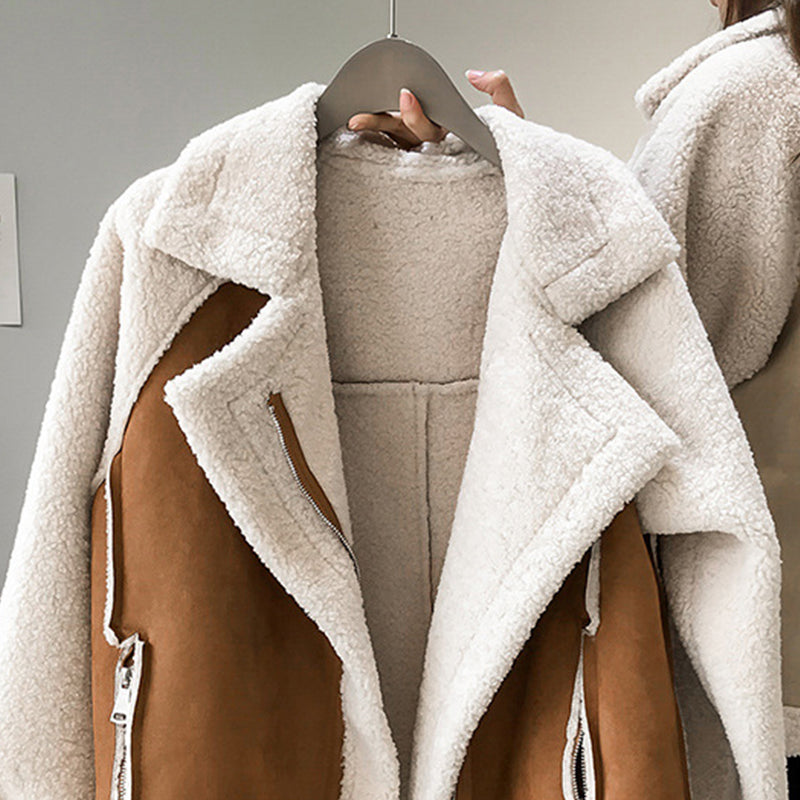 Suede winter coat