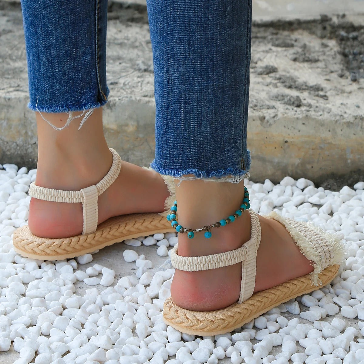 Emery - Tassel Lace Sandals