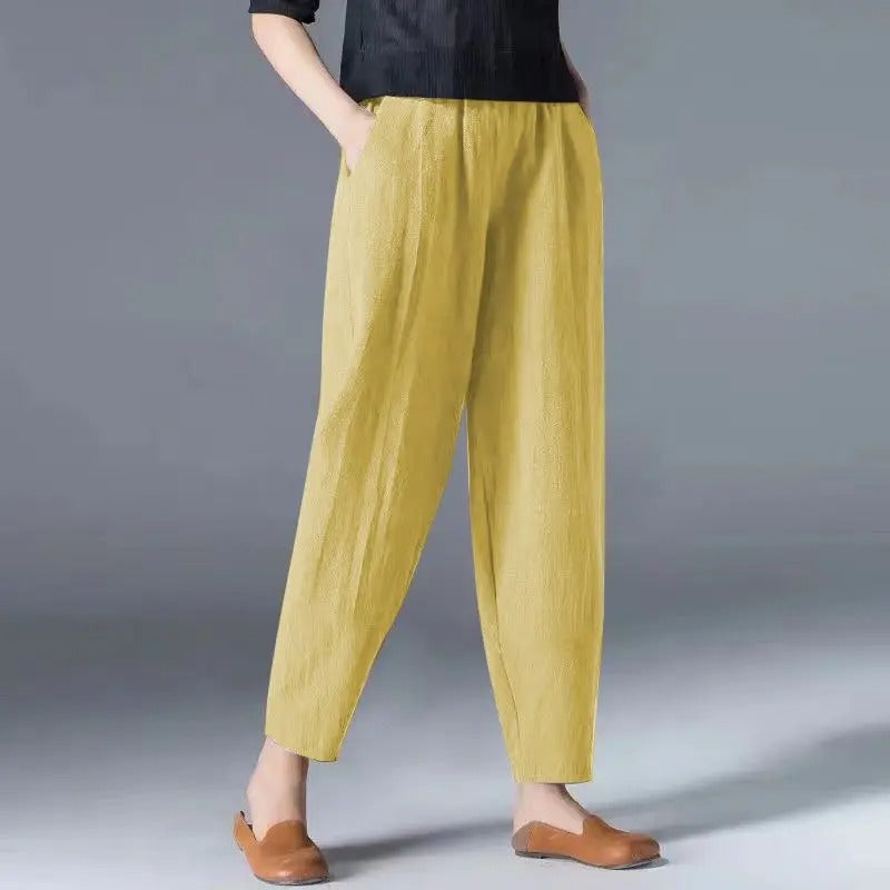 Marlele - Pantalon Bloomers en coton et chanvre pour femme