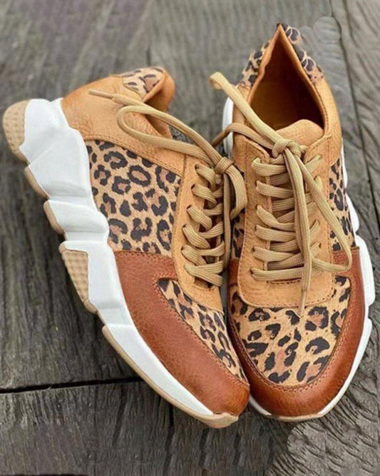 Leopard Lace Up Sneaker