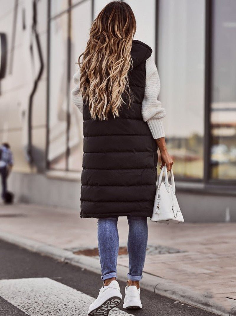 Knee-length quilted vest - Eka