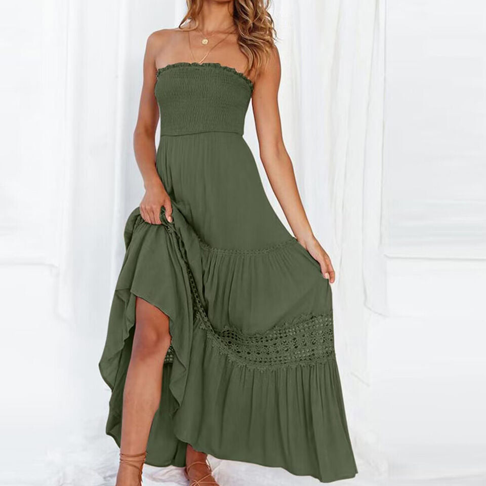 Celeste - Summery off-the-shoulder dress with lace trim