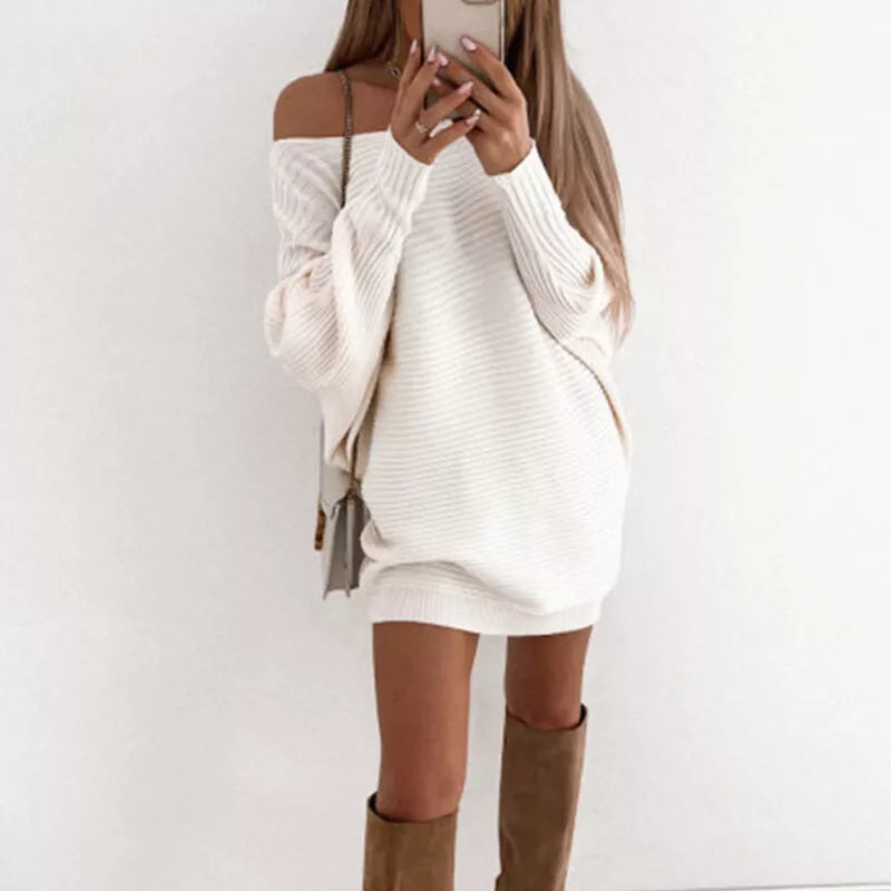 Amy - Knitted Long Sleeve Mini Dress