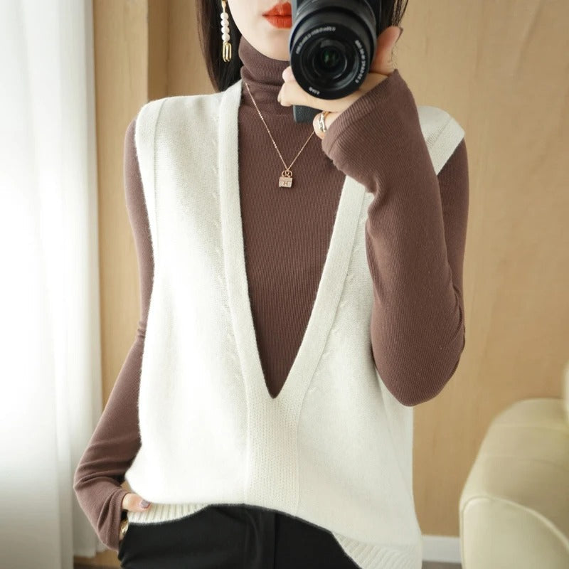 Dorothea - Cardigan tendance en tricot avec col en V