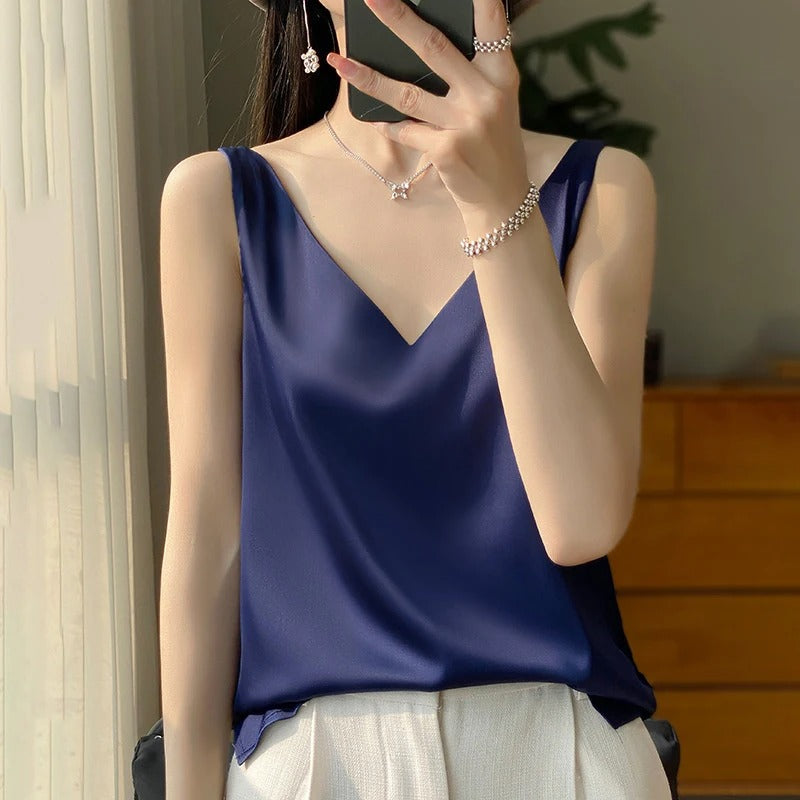 Brielle - Sleeveless satin silk top