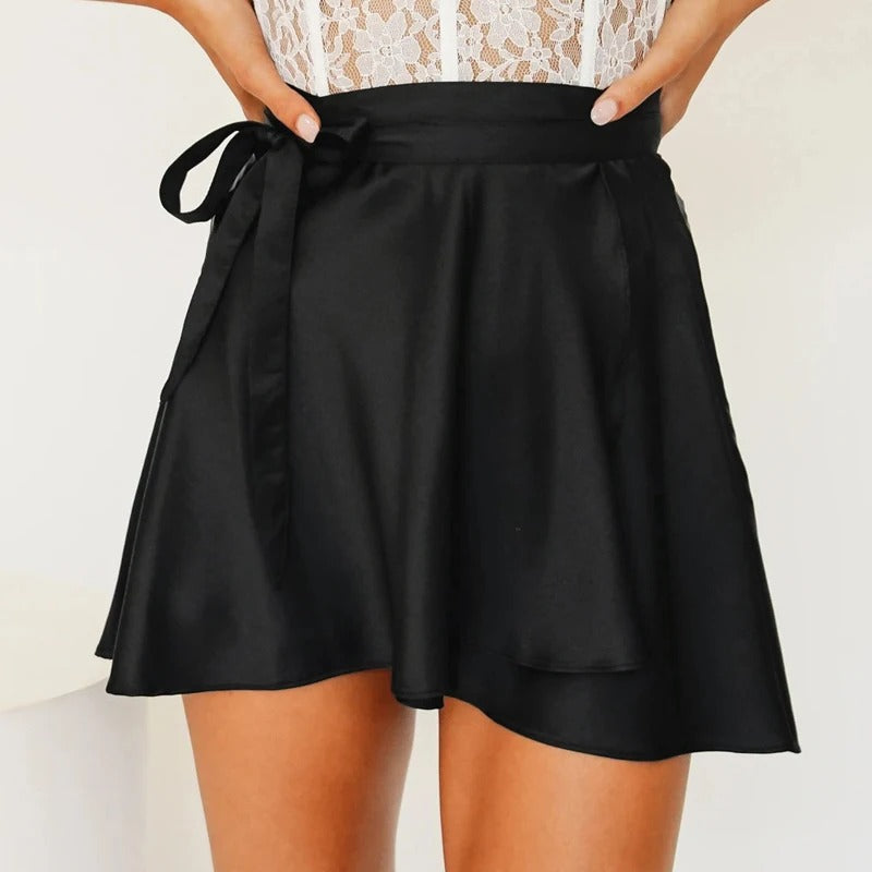 Georgette - High Waist Satin Wrap Skirt