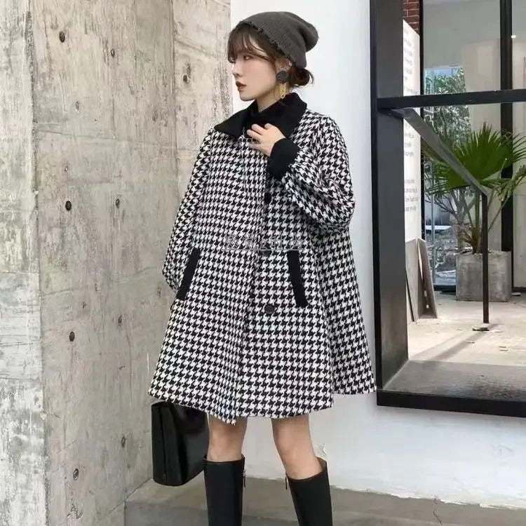 Charlotte - Manteau femme en laine à carreaux