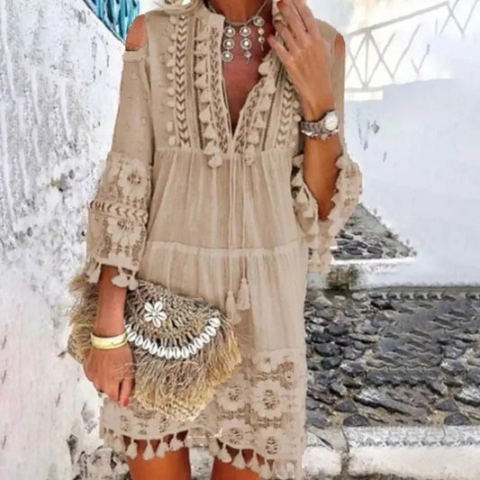 Adelaide - Boho Lace Mini Dress