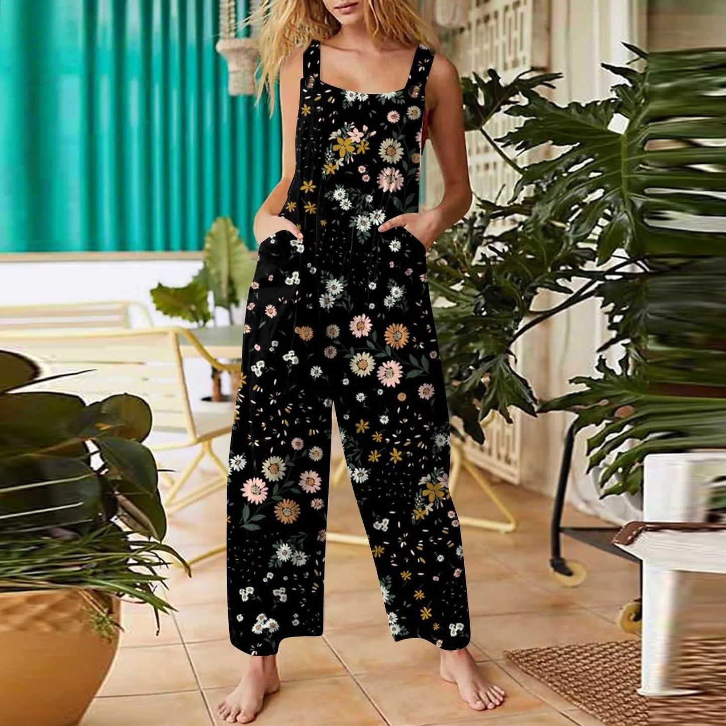 Henrietta - Jumpsuit met bloemenmotief voor dames