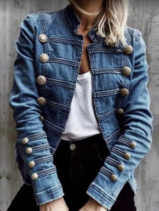 Anastasia - Double-breasted vintage denim jacket