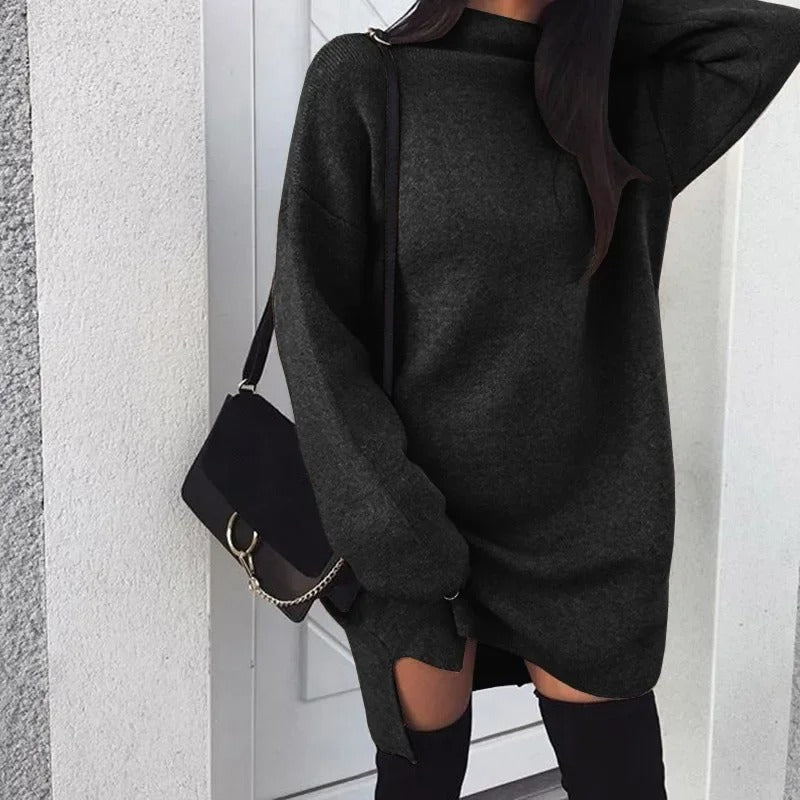 Dahlia - Oversized turtleneck knitted dress