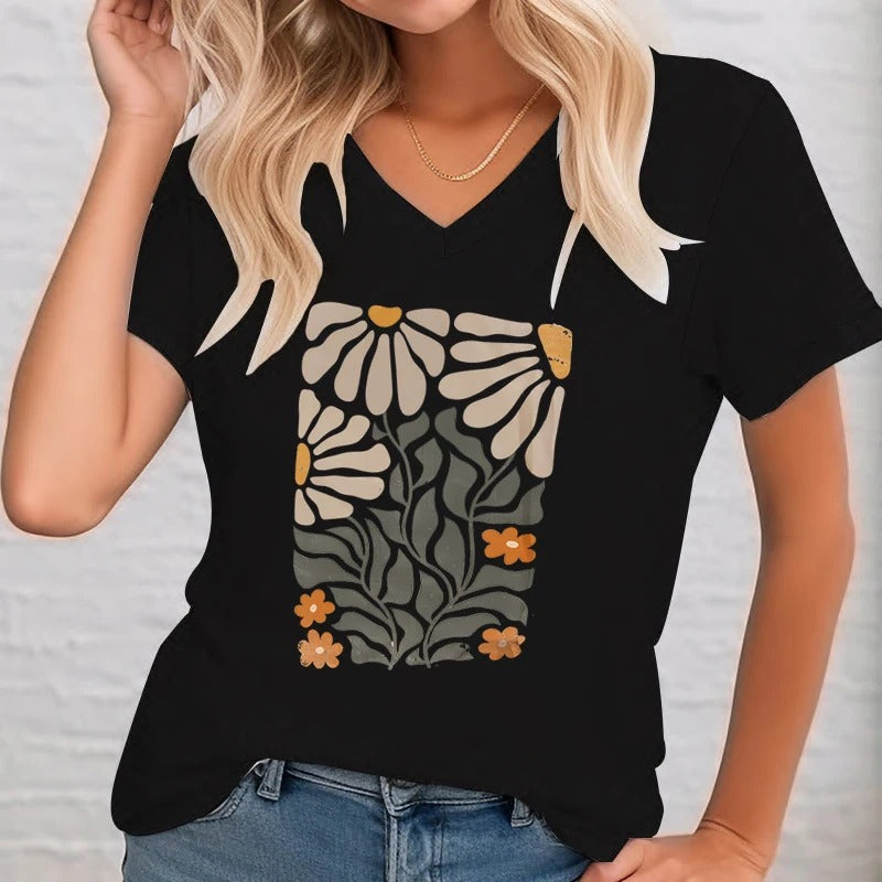 Annabelle - Vintage bloemenillustratie shirt