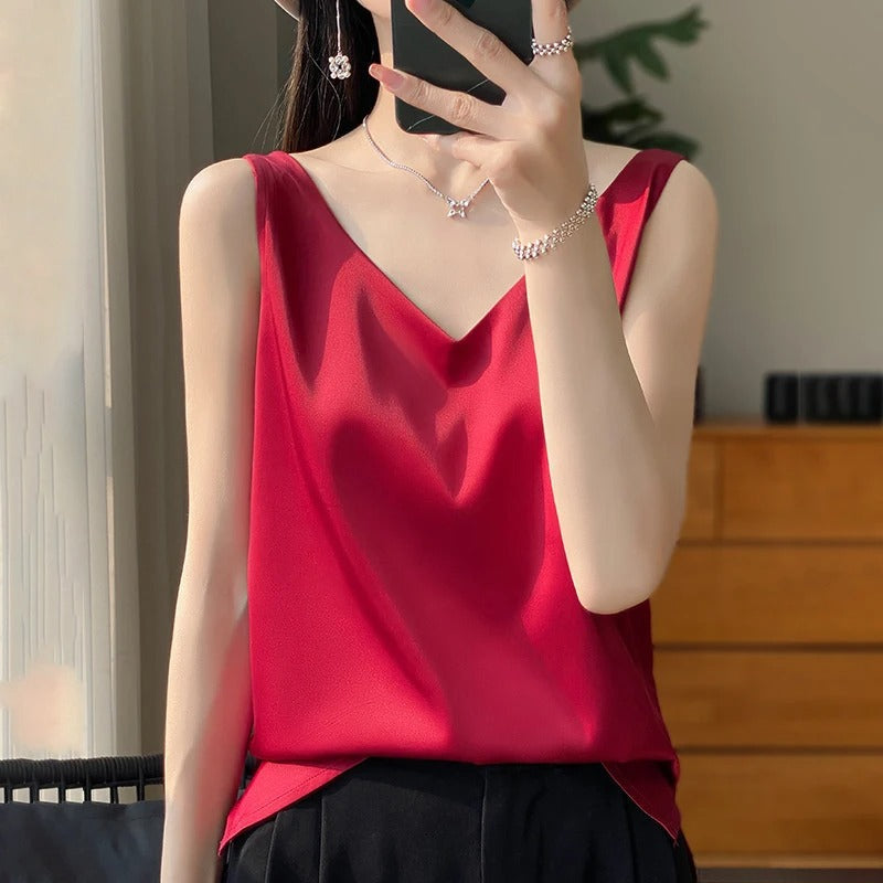 Brielle - Sleeveless satin silk top