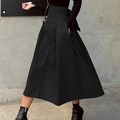 Alexandra - A-line umbrella bow skirt for women