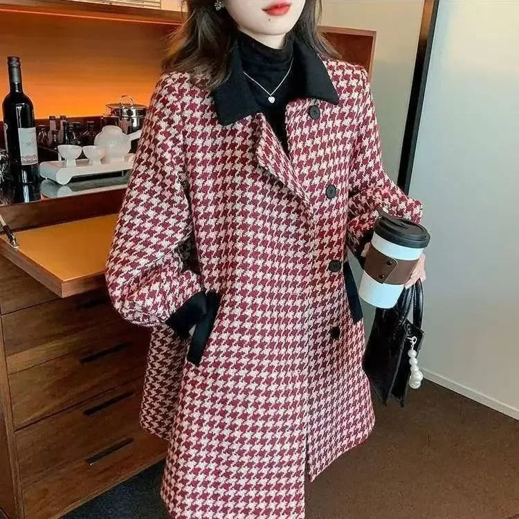 Charlotte - Checked woolen women's coat