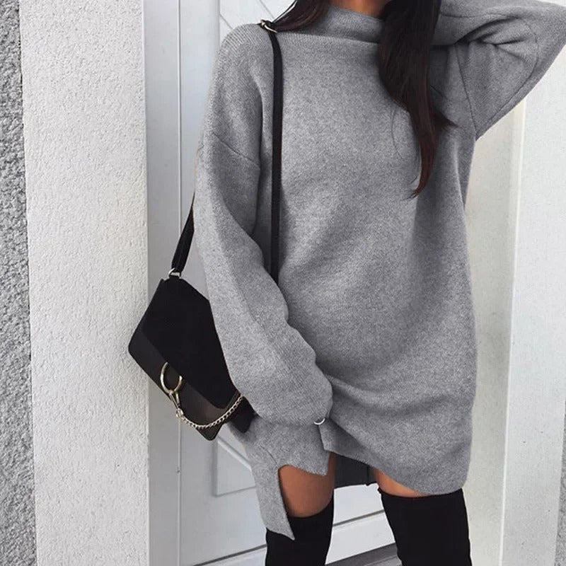 Dahlia - Oversized turtleneck knitted dress