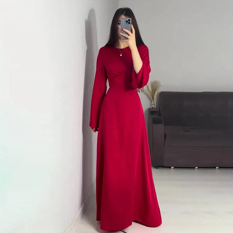 Aria - Long satin dresses for women