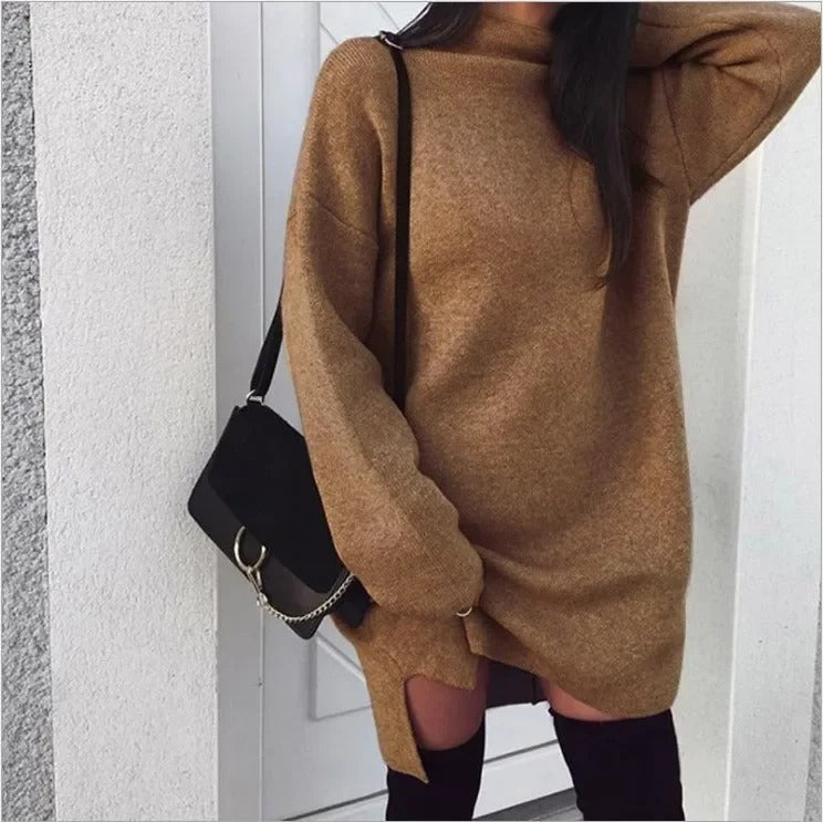 Dahlia - Oversized turtleneck knitted dress