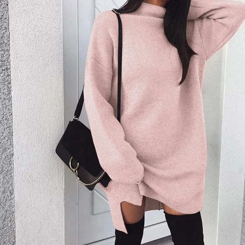 Dahlia - Oversized turtleneck knitted dress