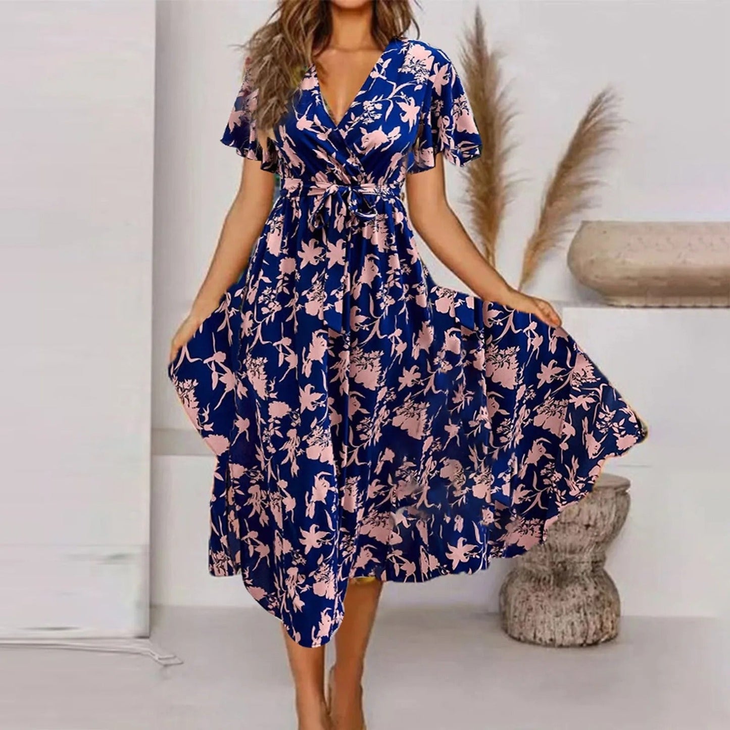 Muriel - Women's Vintage Print Maxi Dress