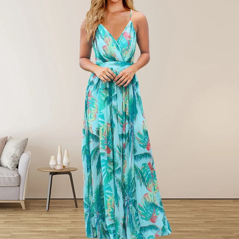 Ada - Robe longue à imprimé multicolore