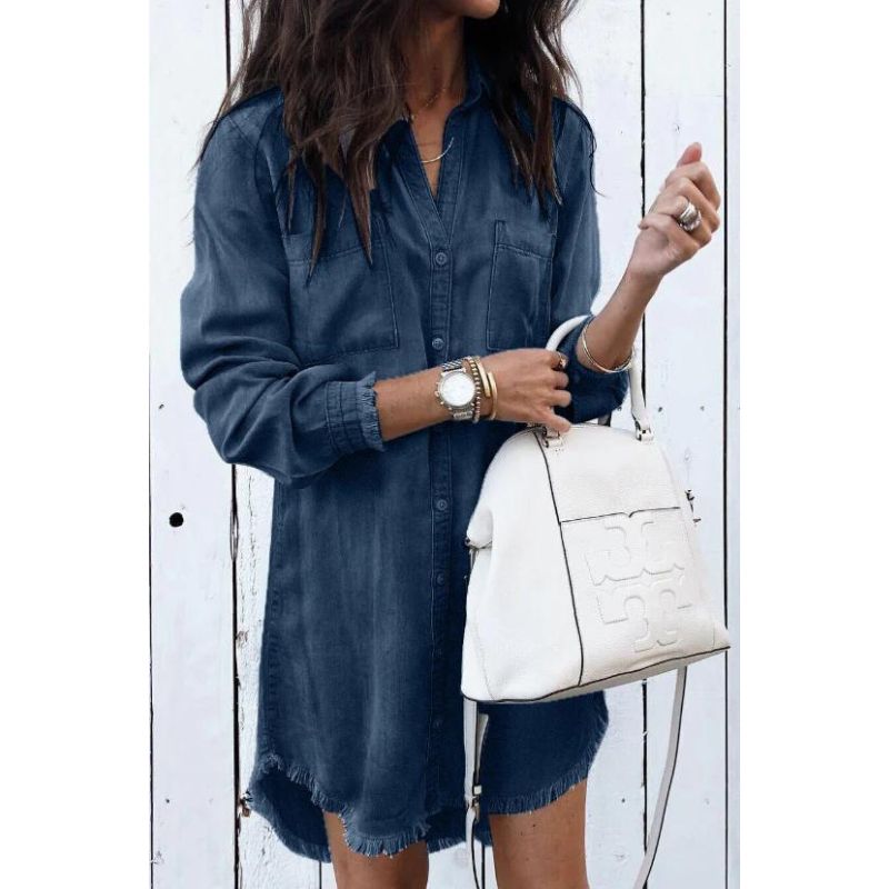 Robe en jean - Style chemise - Denim classique, silhouette flatteuse - Parfait pour toutes les occasions