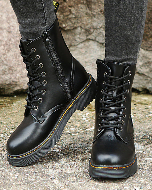 Monica - Lace-up ankle boots with zipper